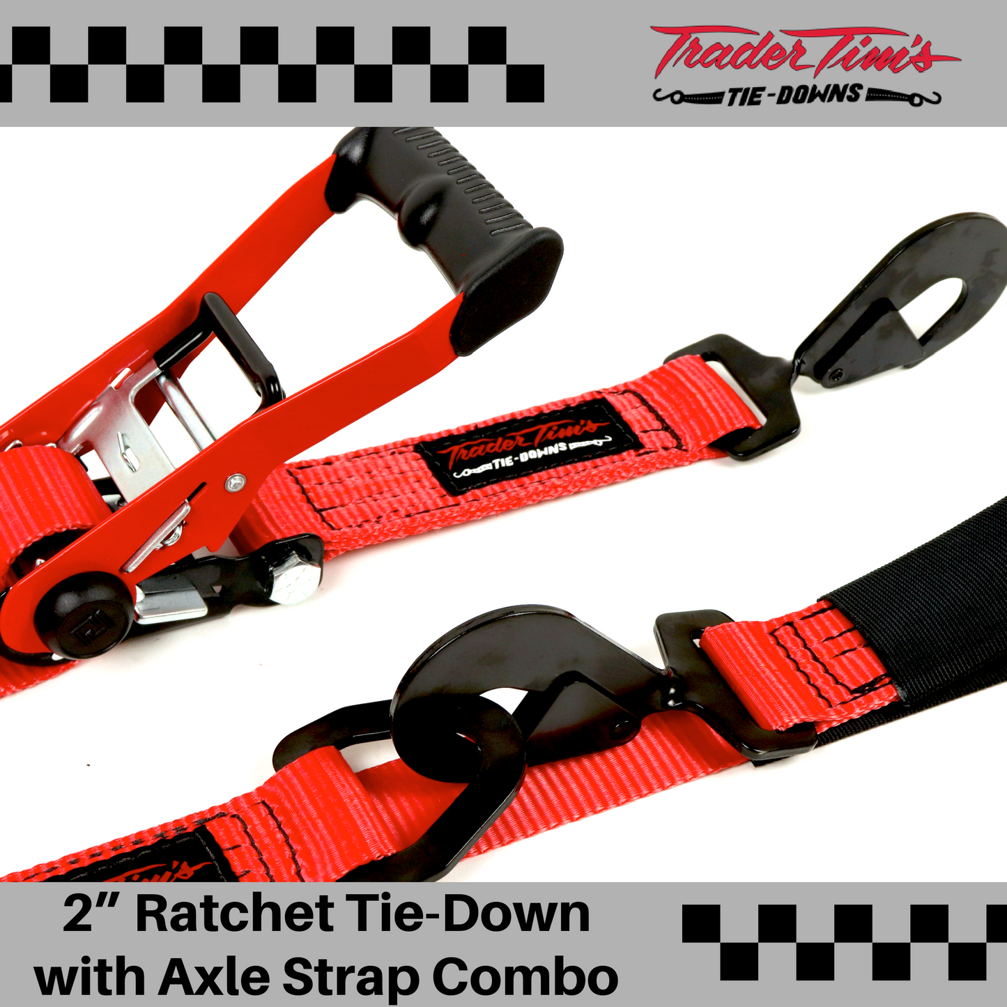 2” Ratchet Tie-Down with Axle Strap Combo - 4 Color options 2700