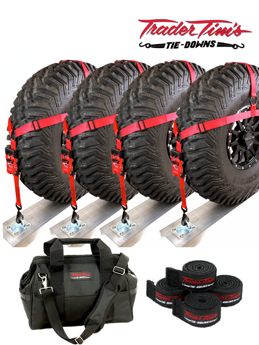 Tire Bonnet Kit - 9 Piece UTV 1.5" Adjustable - Red or Black