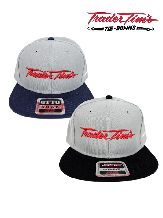 Trader Tim's Embroidered Flat Bill Hat - Black or Navy