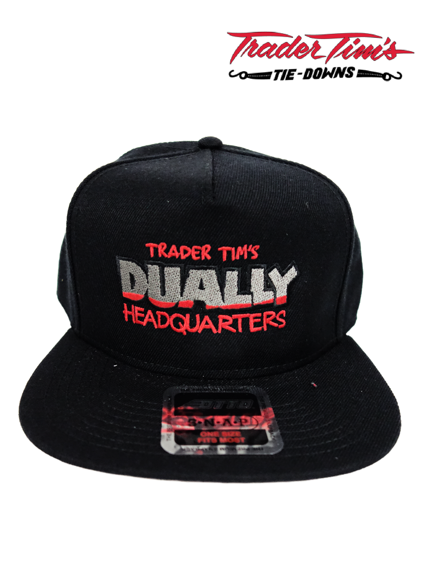Trader Tim's Dually Headquarters Flat Bill Hat - Black